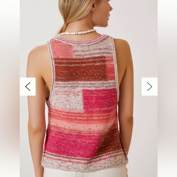 Womens Paipo Scoop Neck Tank Top Ombre Sweater Boho Coastal Chic Knit small - Picture 2 of 7